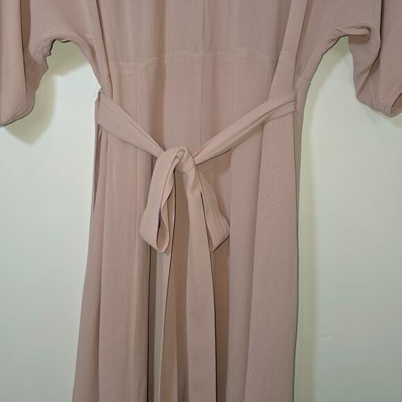 REFORMATION Winslow Wrap Maxi Dress Champagne Blush Tie Back Flowy Sz XL - Picture 10 of 13
